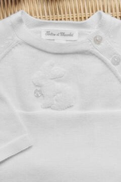 Bebek Ekru Triko Kazak + Pantalon Set