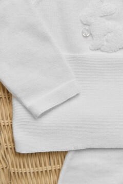 Bebek Ekru Triko Kazak + Pantalon Set