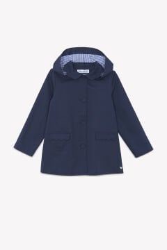Kız Çocuk Marine Kapüşonlu Trenchcoat