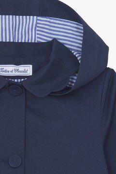 Kız Çocuk Marine Kapüşonlu Trenchcoat