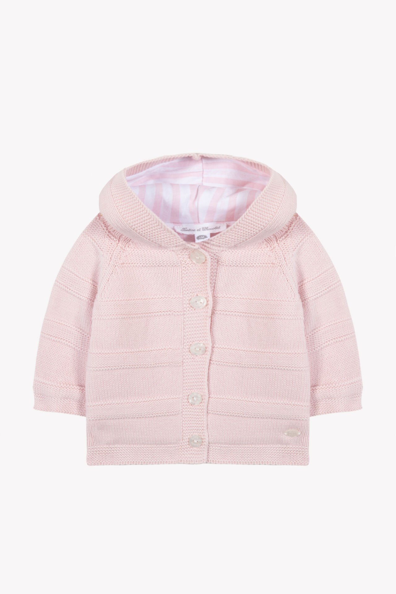 Kız Bebek Pembe Triko Mont