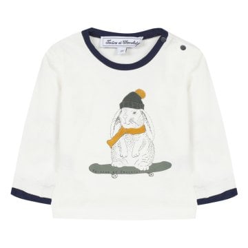 Erkek Bebek Tavşan Baskılı T-Shirt