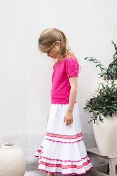 Kız Çocuk Fistolu Maxi Etek