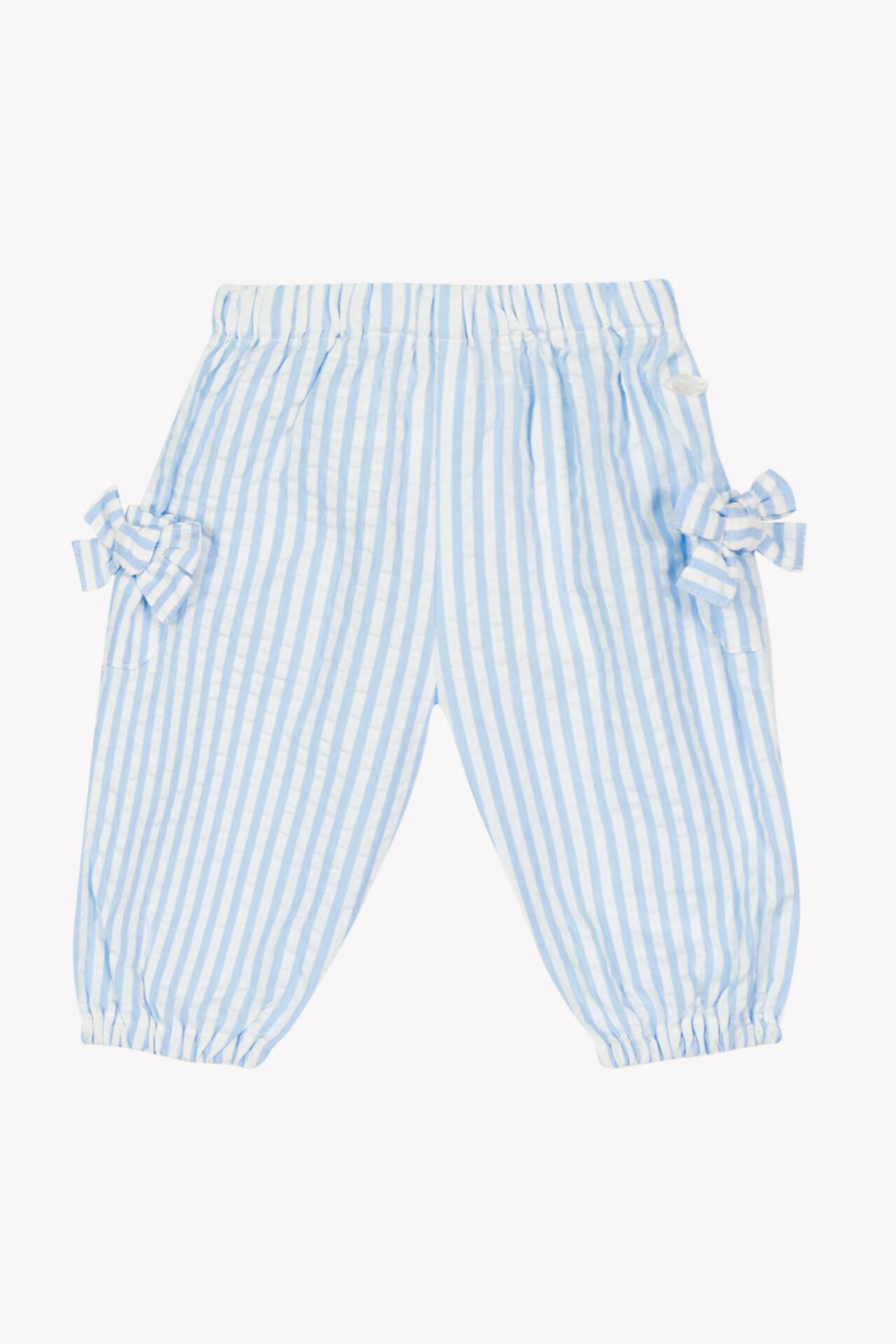 Kız Bebek Mavi Çizgili Coton Pantalon