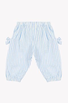 Kız Bebek Mavi Çizgili Coton Pantalon