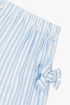 Kız Bebek Mavi Çizgili Coton Pantalon