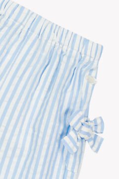 Kız Bebek Mavi Çizgili Coton Pantalon