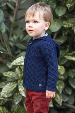 Erkek Çocuk Kapüşonlu Triko Ceket