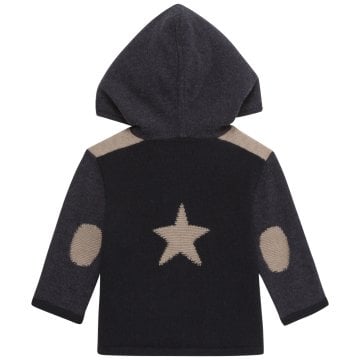 Erkek Bebek Kapüşonlu Fermuarlı Hırka