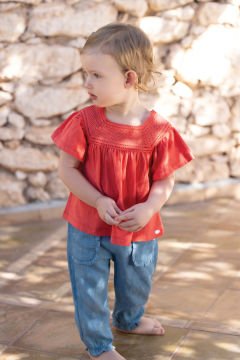 Kız Bebek Dantel Yakalı T-Shirt