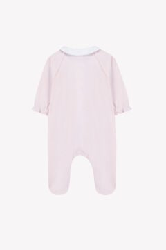 Kız Bebek Geniş Fisto Yakalı Coton Tulum Pembe