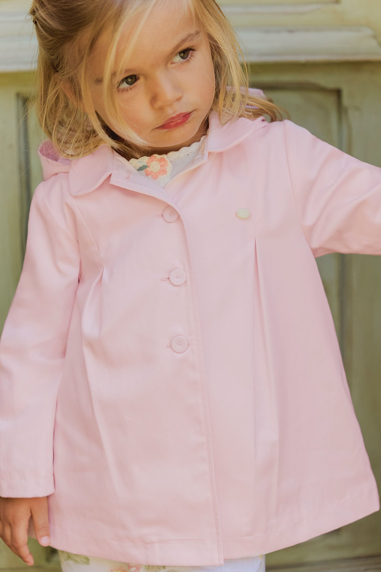 Kız Çocuk Kapüşonlu İnce Mont