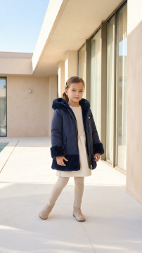 Kız Çocuk Çift Taraflı Doudoune Mont