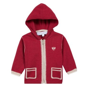 Erkek Bebek Kapüşonlu Fermuarlı Hırka