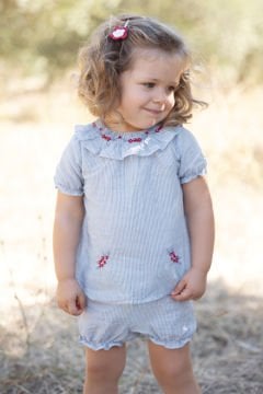 Kız Bebek Bluz + Bloomer Set