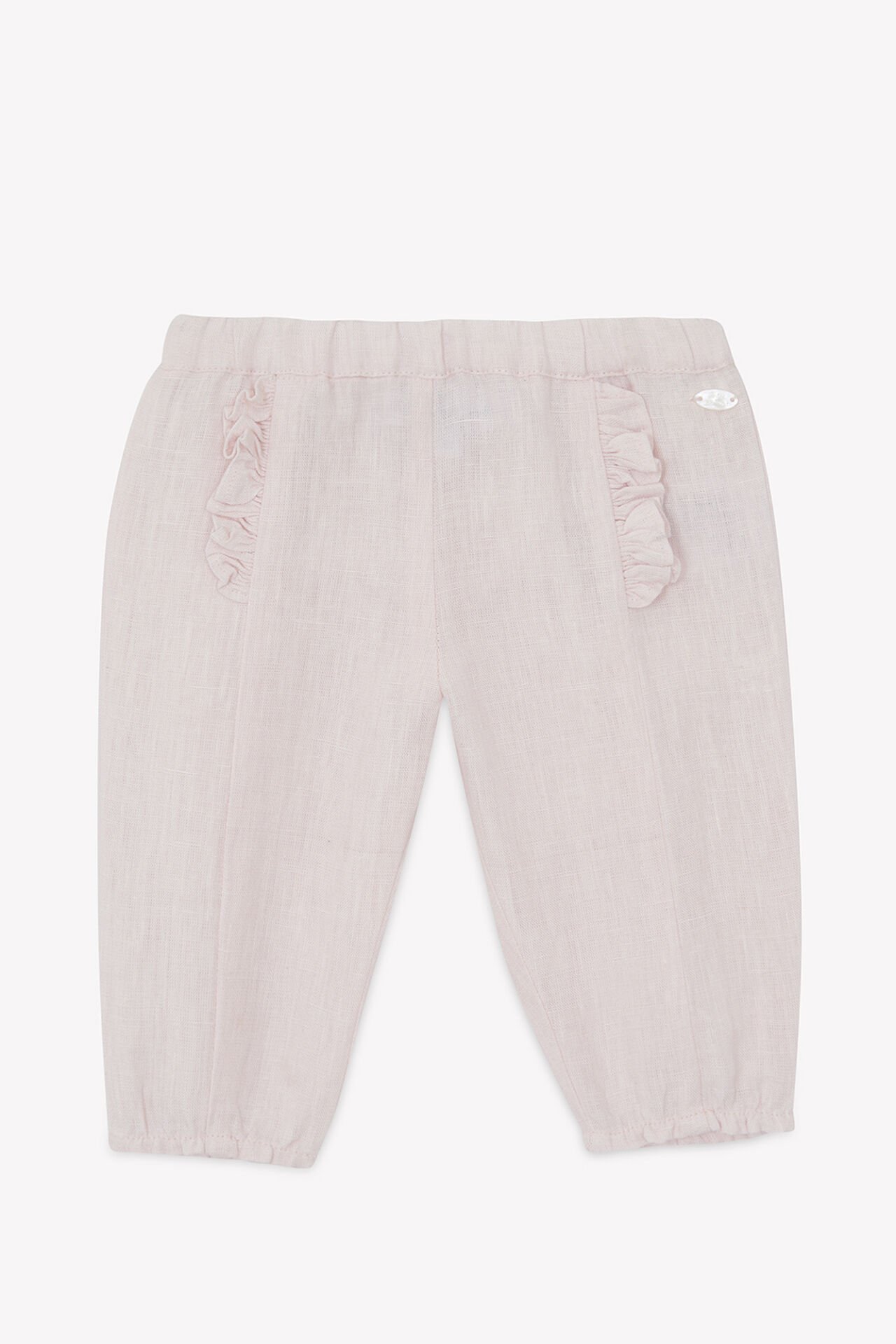 Kız Bebek Pembe Keten Pantalon