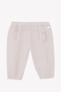 Kız Bebek Pembe Keten Pantalon