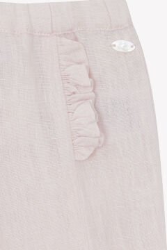 Kız Bebek Pembe Keten Pantalon