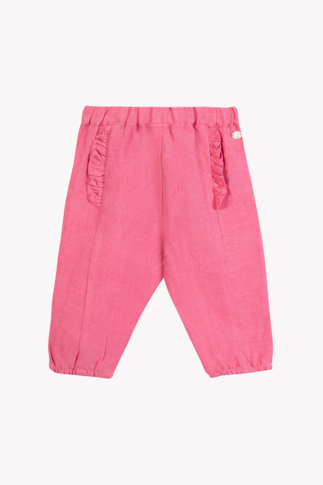 Kız Bebek Pembe Keten Pantalon