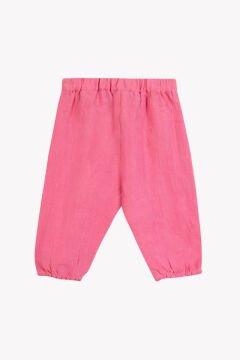 Kız Bebek Pembe Keten Pantalon