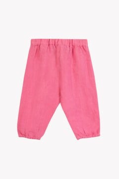 Kız Bebek Pembe Keten Pantalon