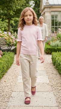 Kız Çocuk Kısa Kollu Triko Kazak