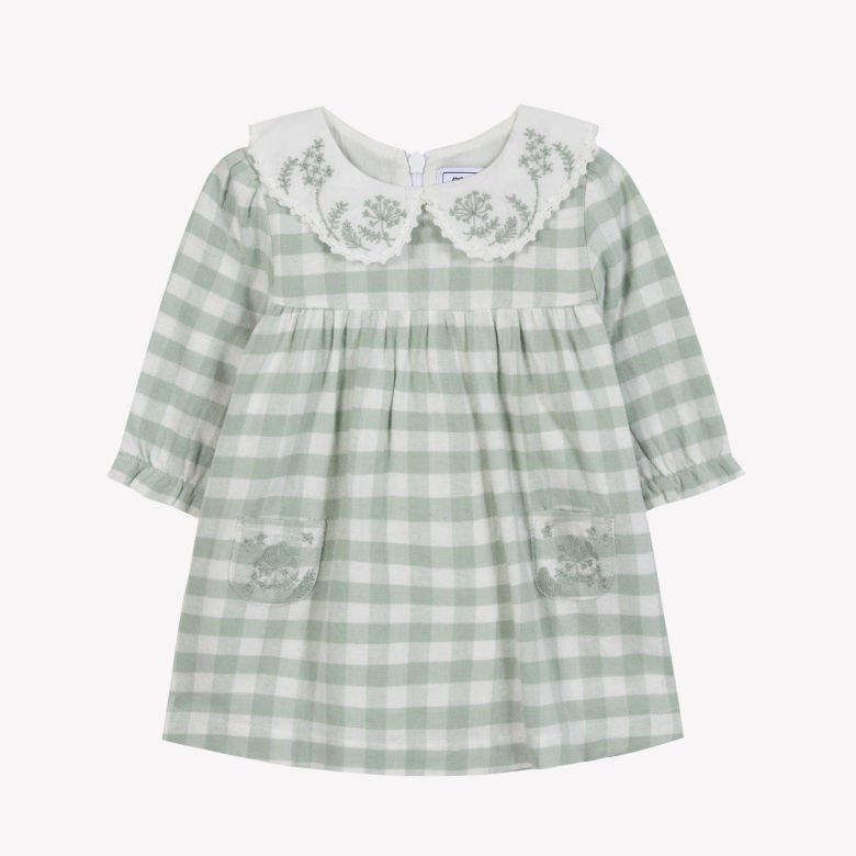 Fisto Yakalı Kız Bebek Elbise