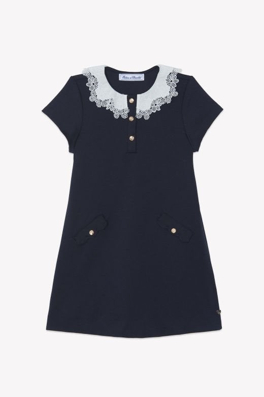Kız Çocuk Dantel Yakalı Elbise