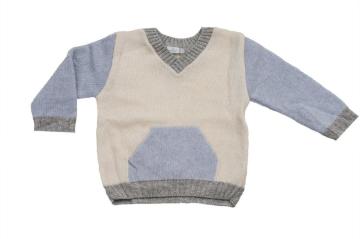 Erkek Bebek V Yaka Cepli Kazak