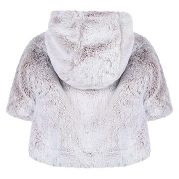 Kız Bebek Kapüşonlu Kürk Mont