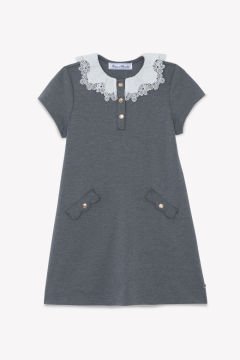Kız Çocuk Dantel Yakalı Elbise