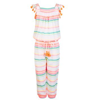 Kız Çocuk Çizgili Tulum
