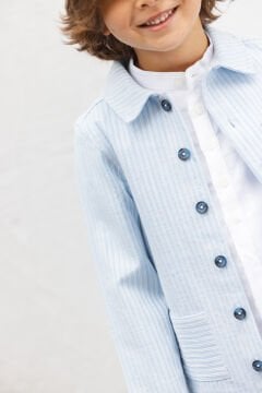 Erkek Çocuk Mavi Çizgili Spor Ceket