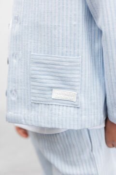 Erkek Çocuk Mavi Çizgili Spor Ceket