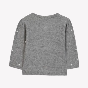 Kız Bebek İnci Aplikeli Hırka