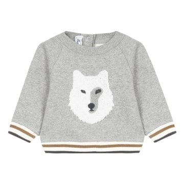 Erkek Bebek Kurt Baskılı Sweathirt