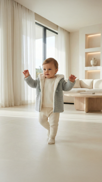 Bebek Kapüşonlu Muflonlu Manto