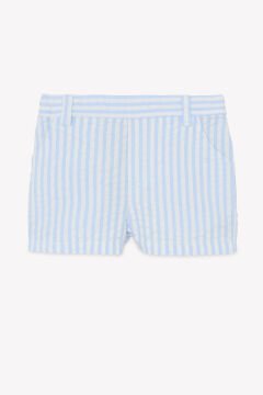 Erkek Çocuk Mavi Çizgili Coton Şort