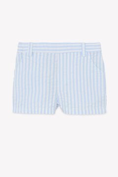 Erkek Çocuk Mavi Çizgili Coton Şort