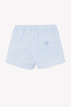 Erkek Çocuk Mavi Çizgili Coton Şort