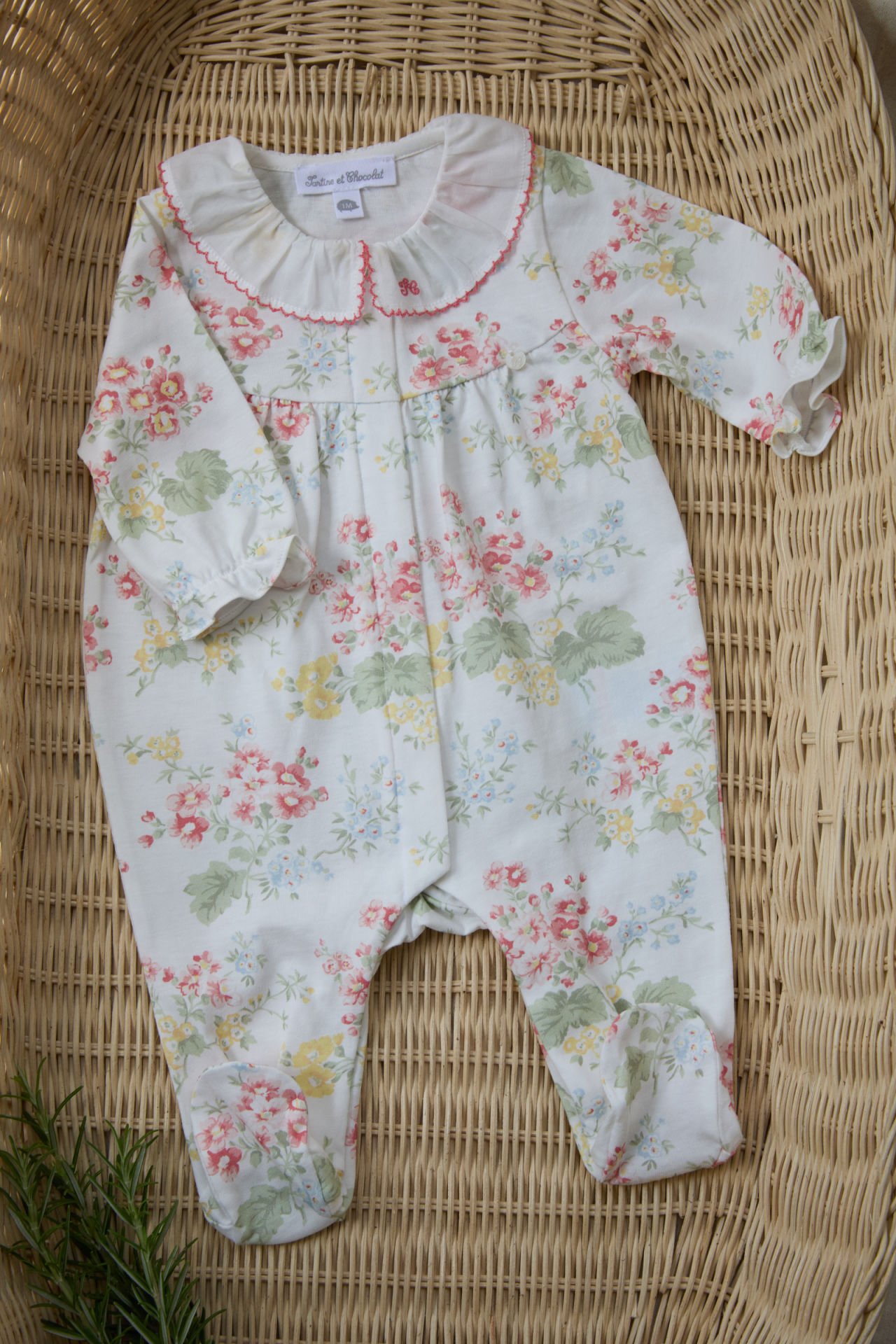 Kız Bebek Çiçek Desenli İnce Tulum