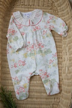 Kız Bebek Çiçek Desenli İnce Tulum