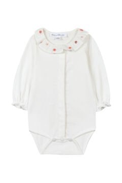 Kız Bebek Yakası Nakışlı Body