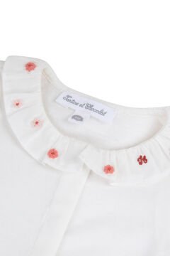 Kız Bebek Yakası Nakışlı Body