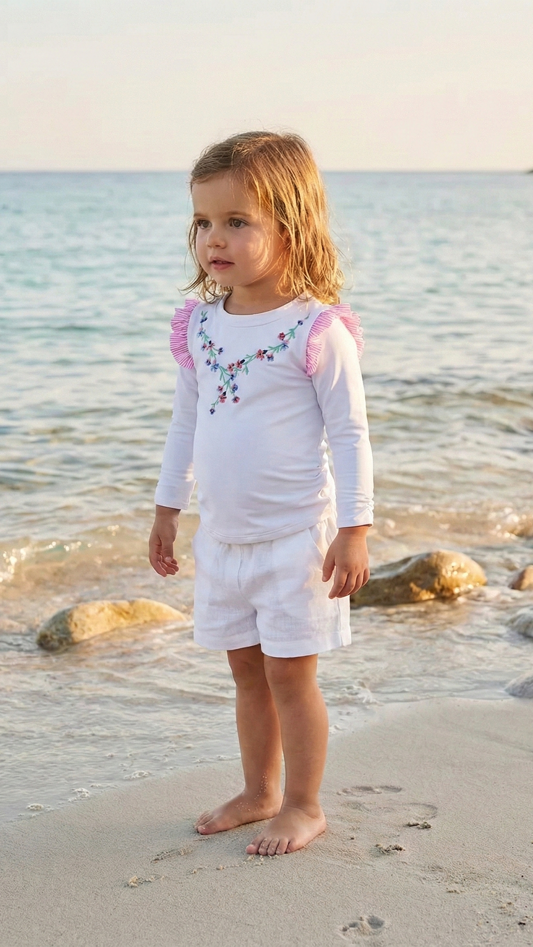 Kız Bebek UV Korumalı T-Shirt English Floral