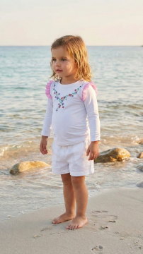 Kız Bebek UV Korumalı T-Shirt English Floral