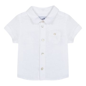 Erkek Bebek & Çocuk Kısa Kollu Keten Gömlek