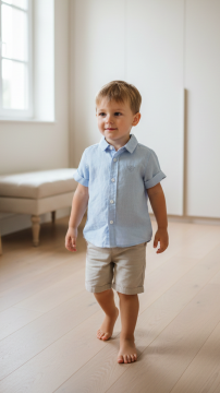 Erkek Bebek Ceremonie Keten Gömlek