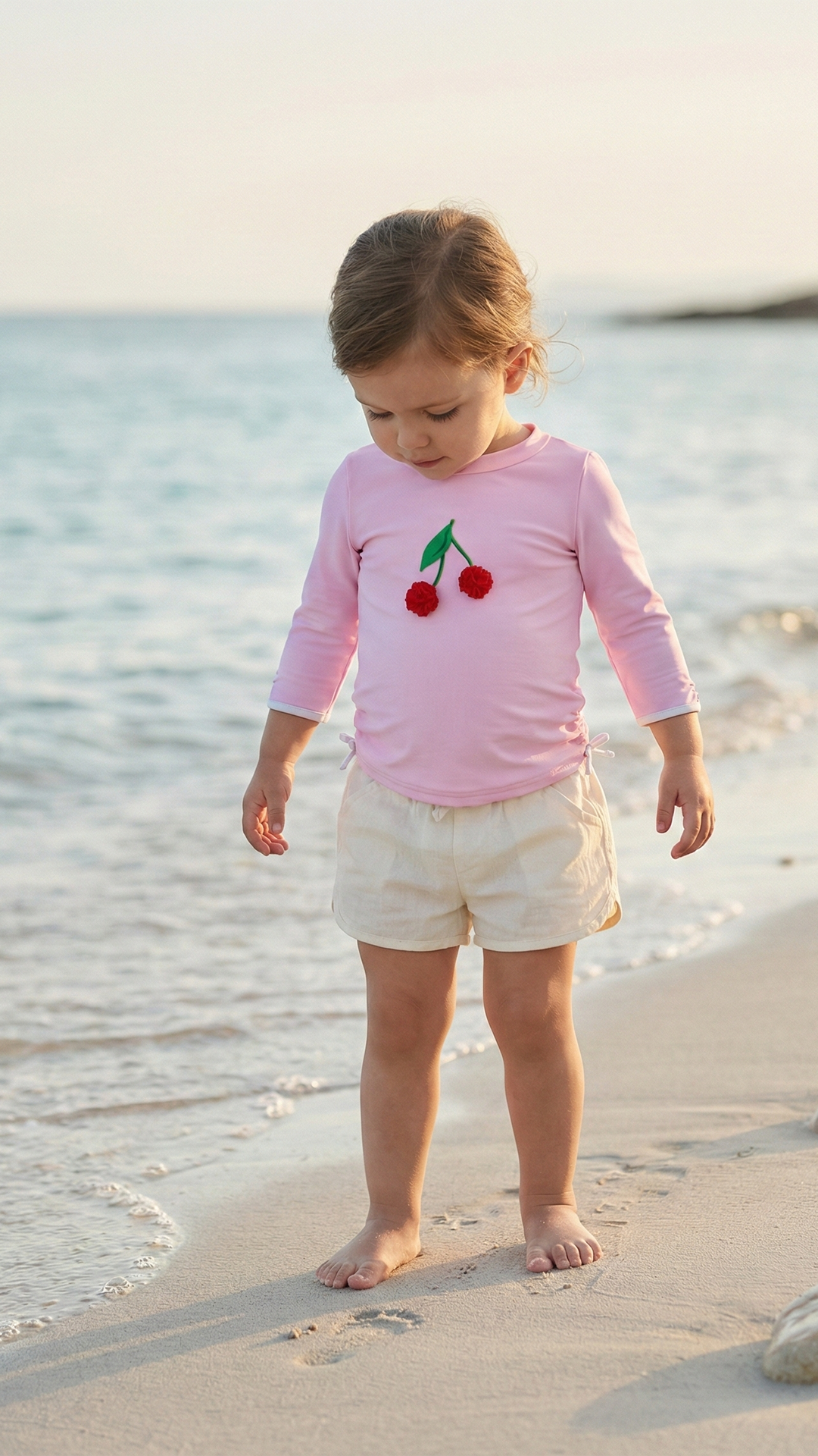 Kız Bebek UV Korumalı T-Shirt Cherries