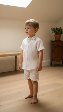 Erkek Bebek Ceremonie Keten Gömlek